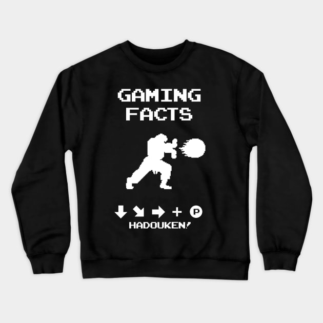 Gaming Facts Hadouken Crewneck Sweatshirt by RetroFreak